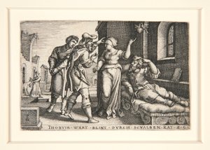 Tobit Blinded, pl. 3 från serien The Story of Tobit av Georg Pencz