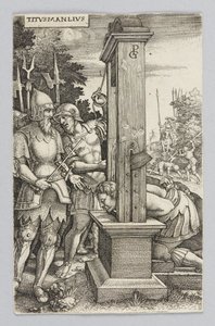 Titus Manlius bevittnar avrättningen av sin son av Georg Pencz