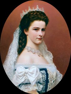 Porträtt av kejsarinnan Elisabeth av Österrike (Sissi) (1837 - 1898) (målning)