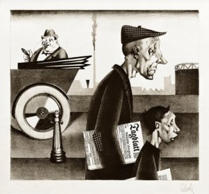 Georg Scholz, tidningsbärare (arbete kränker)