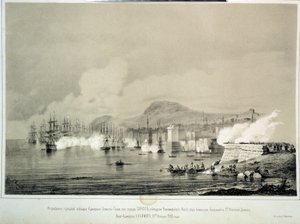 Slaget vid Sinop den 30 november 1853 (litografi)