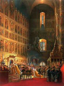 Smörjelsen av tsar Alexander II av Ryssland, Moskva, 1856.