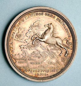 Medalj till minne av Georg I:s tillträde av Georg Wilhelm Vestner