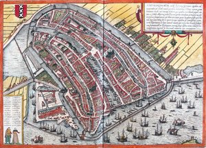 Amsterdam, Nederländerna av Georg and Hogenberg Franz (1535-90) Braun