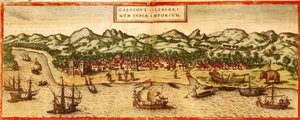 Calicut av Georg and Hogenberg Franz (1535 90) Braun