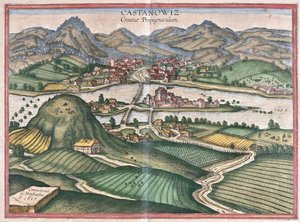 Kostajnica, Kroatien (gravyr av Georg Braun and Hogenberg Franz