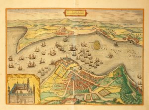 Kronborg från Världens städer av Georg Braun av Georg Braun and Hogenberg Franz