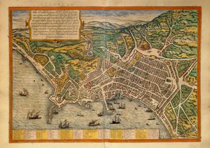 Karta från världsstäder av Georg Braun av Georg Braun and Hogenberg Franz