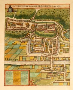 Karta över Bar-Le-Duc från Civitates Orbis Terrarum av Georg Braun av Georg Braun and Hogenberg Franz