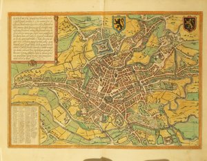 Karta över Gent, Gand från världsstäder av Georg Braun av Georg Braun and Hogenberg Franz