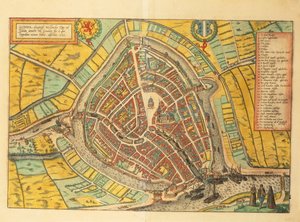 Karta över Gouda från World Cities av Georg Braun av Georg Braun and Hogenberg Franz
