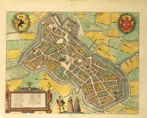 Karta över Lille från World Cities av Georg Braun av Georg Braun and Hogenberg Franz