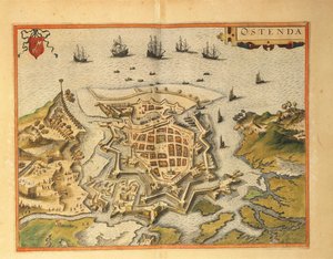 Karta över Oostende från Civitates Orbis Terrarum av Georg Braun av Georg Braun and Hogenberg Franz
