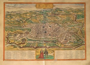 Ramani ya Roma kutoka kwa Vita vya Kidunia vya pili na Georg Braunswed av Georg Braun and Hogenberg Franz