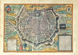 Milan från Cities of the World av Georg Braun av Georg Braun and Hogenberg Franz