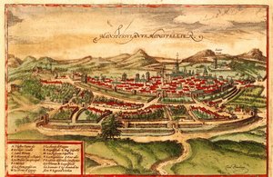Montpellier, Frankrike av Georg and Hogenberg Franz (1535 90) Braun