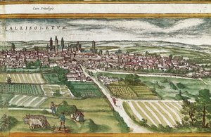 Jordbruksmark nära Valladolid, i USA, av Franz HOGENBERG (1535-1590) av Georg Braun and Hogenberg Franz