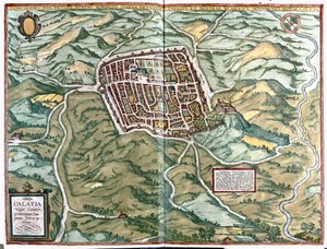 Caiazzo (provinsen Caserta), Italien av Georg Braun and Hogenberg Franz