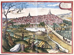 Marienberg, Sachsen, Tyskland (gravyr av Georg Braun and Hogenberg Franz