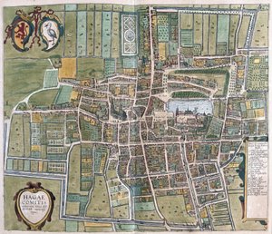 Haag, Nederländerna (gravyr av Georg Braun and Hogenberg Franz