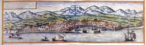 Utsikt över Palermo på Sicilien. Atlas över Braun & Hogenberg av Georg Braun and Hogenberg Franz