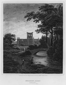 Melrose Abbey, Roxburghshire (gravyr)