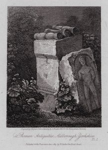 Romerska antikviteter, Aldborough, Yorkshire (gravyr) av George (after) Arnald