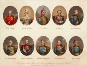 Allierade suveräner och militära befälhavare under Krimkriget av George (after) Baxter