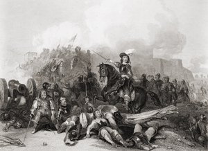 The Storming of Bristol, 26 juli 1643, graverad av J.C. Varrall (gravyr)