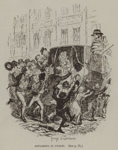 Visas offentligt (gravyr) av George (after) Cruikshank
