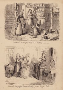 Askungen och glasskon (gravyr) av George (after) Cruikshank