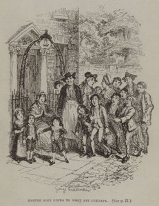 Mästare Joey ska besöka sin gudpappa (gravyr) av George (after) Cruikshank