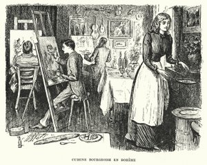 Illustration för Trilby av George du Maurier (gravyr)