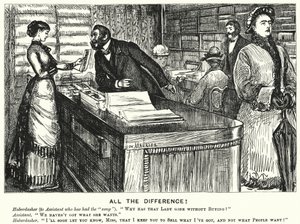 Punch cartoon: All the Difference! (gravyr) av George (after) Du Maurier