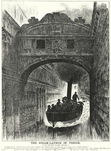 Punch cartoon: The Steam Launch in Venedig (gravyr)