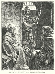 Paulus i fängelse (gravyr) av George (after) Du Maurier