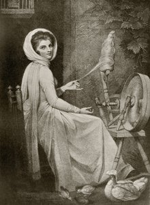 Lady Hamilton as The Spinster, graverad av Thomas Cheesman, från 