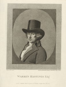 Porträtt av Warren Hastings, Esq., pub. 1795 (gravyr)