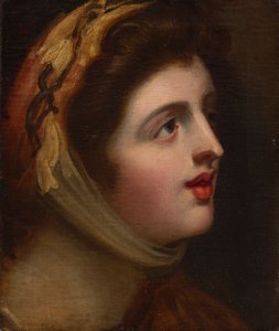 Emma Hamilton som Sensibility (olja på duk) av George (studio of) Romney