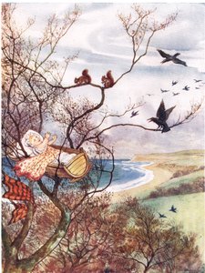 Hush-a-by Baby, illustration från "A Picture Song Book", 1910 av George, 9th Earl of Carlisle Howard