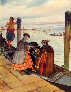 La Biondina i Gondoletta (färglitografi) av George 9th Earl of Carlisle Howard