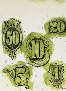 Dollars (bläck & wc på papper) av George Adamson