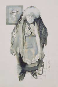 Margaret: De borde göra något, 1969 (penna och tvätta ombord) av George Adamson