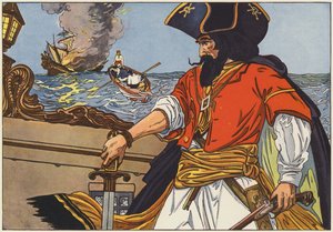 Blackbeard, den mest kända av Atlantkustens pirater
