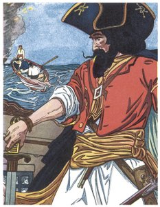 Porträtt av en pirat Illustration från "The boys book of pirates" av George Albert Williams (1875-1932) 1913