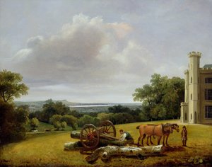 Lastning av en timmervagn vid Cave Castle, Yorkshire av George Arnald