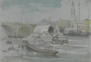 Rivningen av Old London Bridge av George Arnald