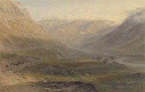 Nant Francon, North Wales, 1862 (grafit, wc, utskrapning och tuggummi på papper)