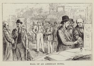 Hall på ett amerikanskt hotell av George Augustus Sala