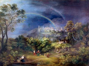 Heidelbergs slott. Målning av Georges Wallis (1770-1847) Ec. Ang.